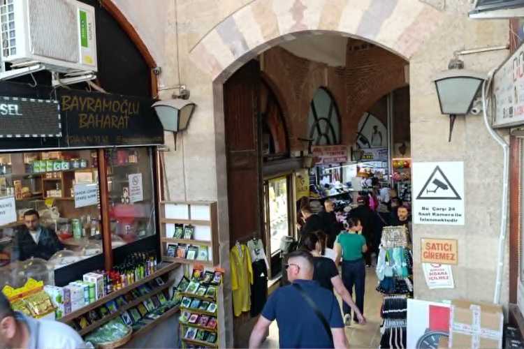 Entrance of Ali Paşa Bazaar in Edirne, a historic Ottoman market designed by Mimar Sinan