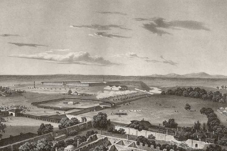 Historic engraving of Edirne Palace discovered in the Zurich archives, showing one of the earliest known depictions of the Ottoman imperial palace.