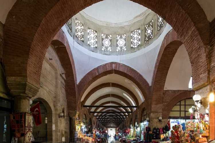 Interior view of Selimiye Arasta market in Edirne near Selimiye Mosque