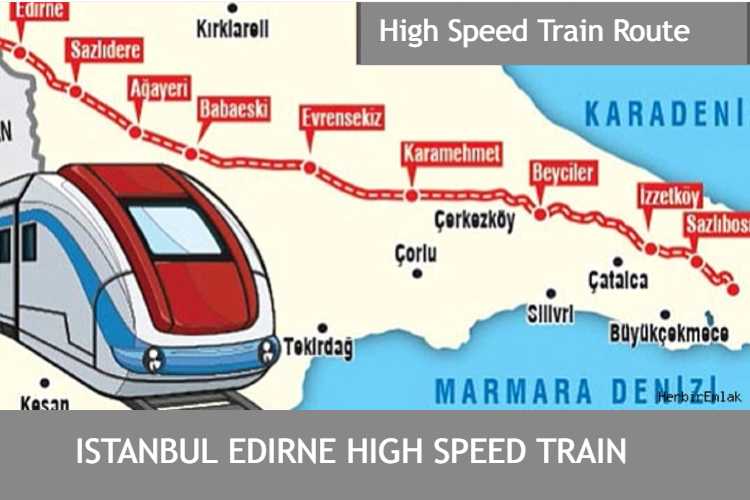 ISTANBUL EDIRNE HIGH SPEED TRAIN ROUTE