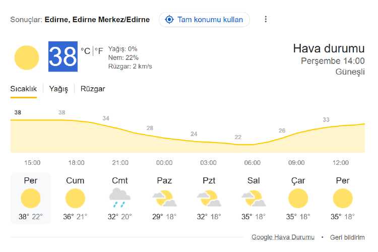 EDİRNE HAVA 260625