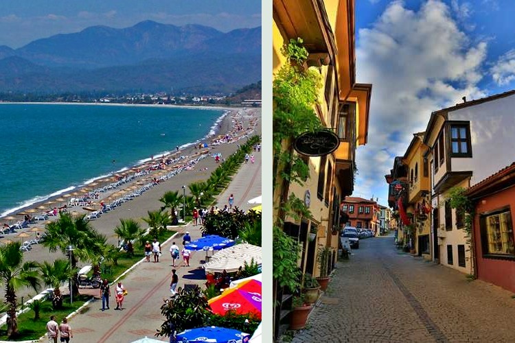 “Special travel destinations in Turkey: Fethiye beach and Odunpazarı houses in Eskişehir”