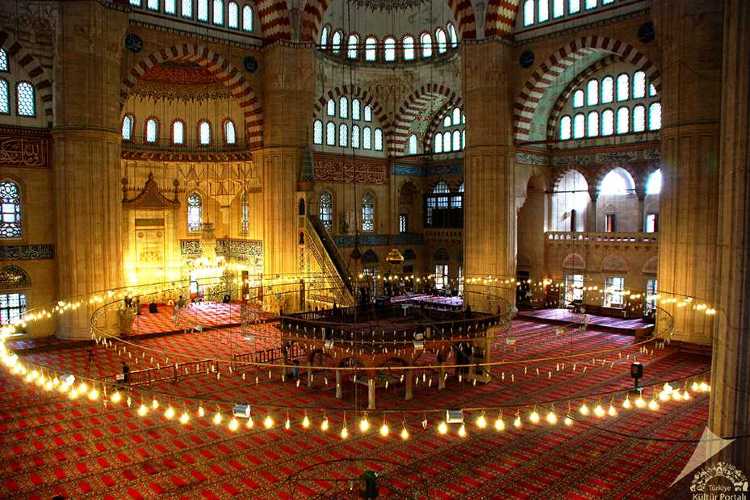Inner view of Selimiye Mosque in Edirne