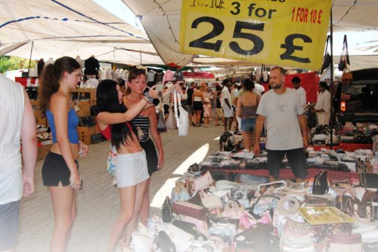 British young women shopping in a traditional Turkish bazaar