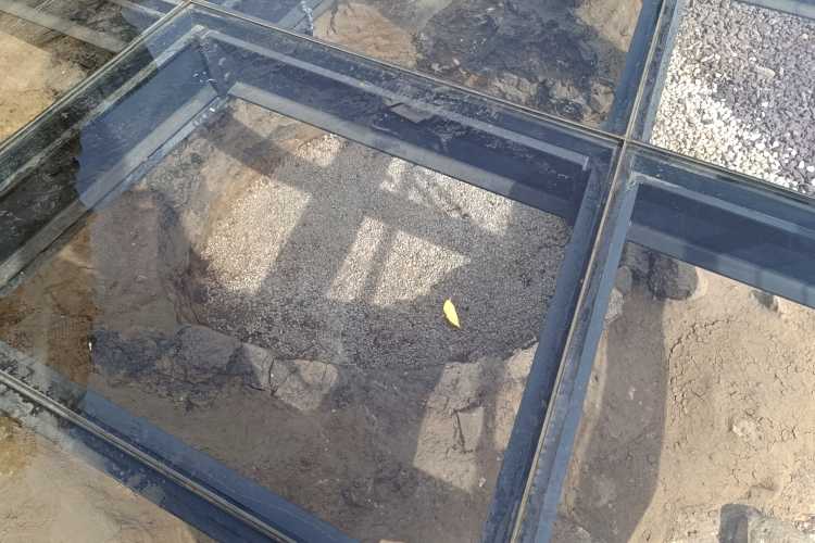 Excavated tombs in the archaeological area around Makedonya Tower in Edirne